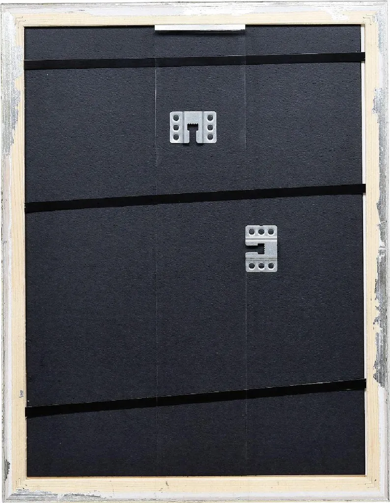 Cornice Argento Barocca 25x70 cm - Legno Pregiato e Vetro Vero - 3