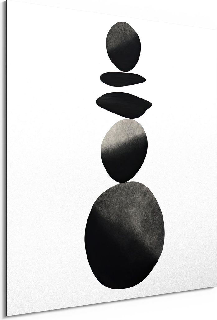 DEQORI Alu-Dibond Bild Weiß 50x50 cm 'Ruhe in Form' Wandbild Metall dünn Design