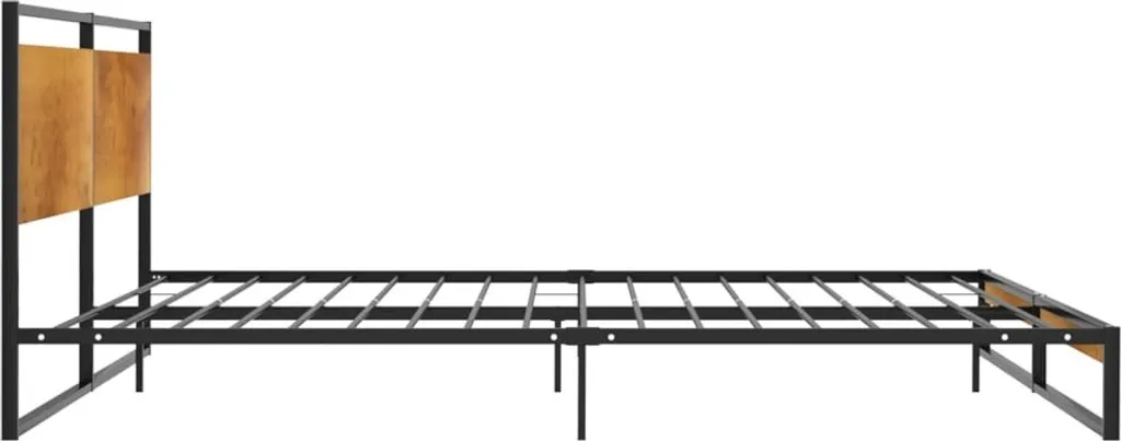 Lit métal 200x200 cm avec sommier intégré en acier design industriel