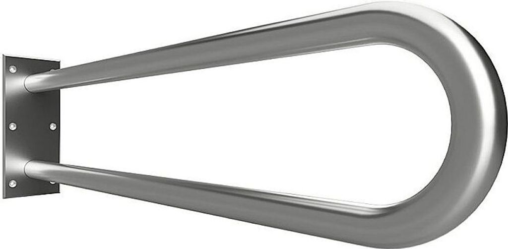 BELP Stützgriff in U-Form Edelstahl gebürstet 100x250x766 mm, 120 kg Traglast für Bad & WC >> zum Bohren