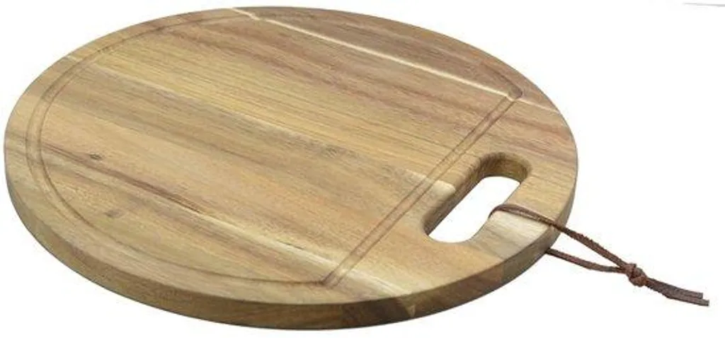 Plateau en bois d'acacia durable 30 cm avec rigole de récupération de jus