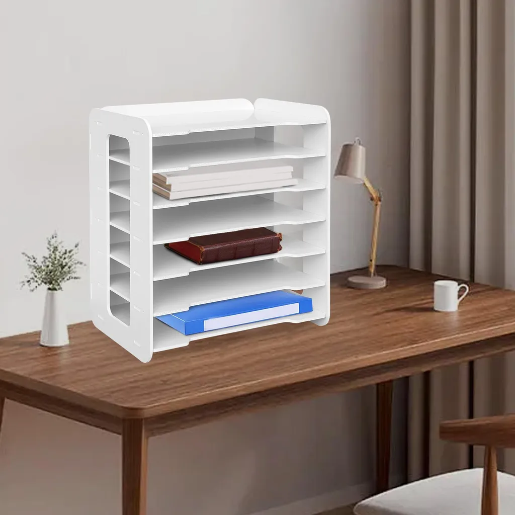 Solution de rangement documents 7 niveaux blanc pour bureau et étude - 4