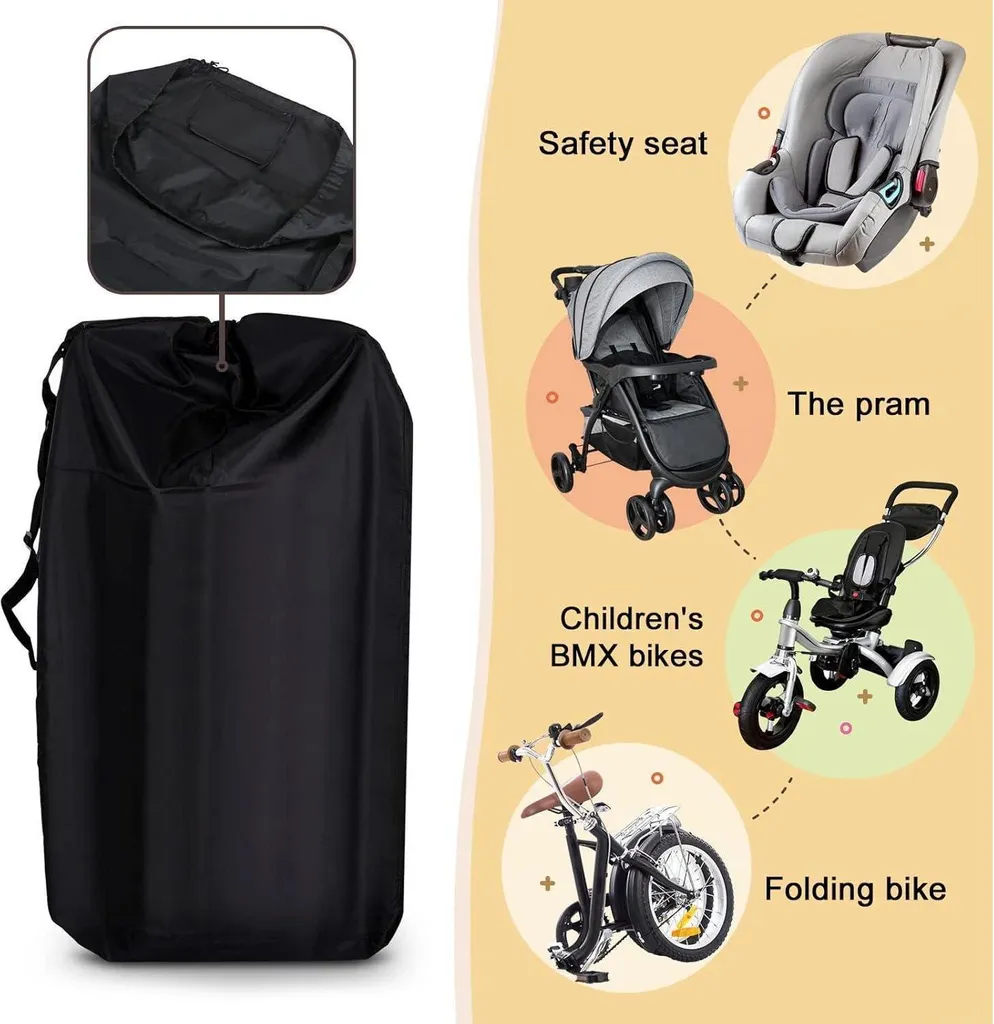 Housse de protection poussette imperméable 600D 117x53x33 cm robuste - 5