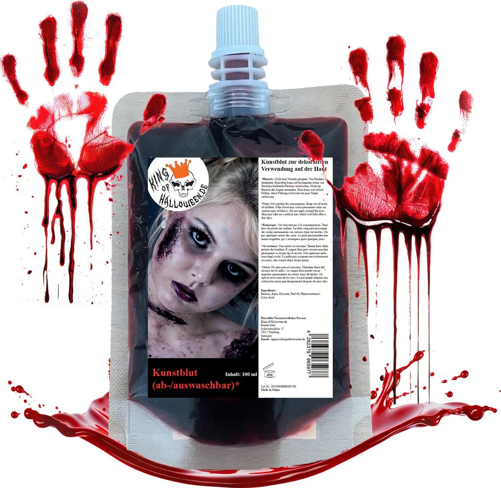 Kunstblut 100ml im Beutel abwaschbar Produktbild 