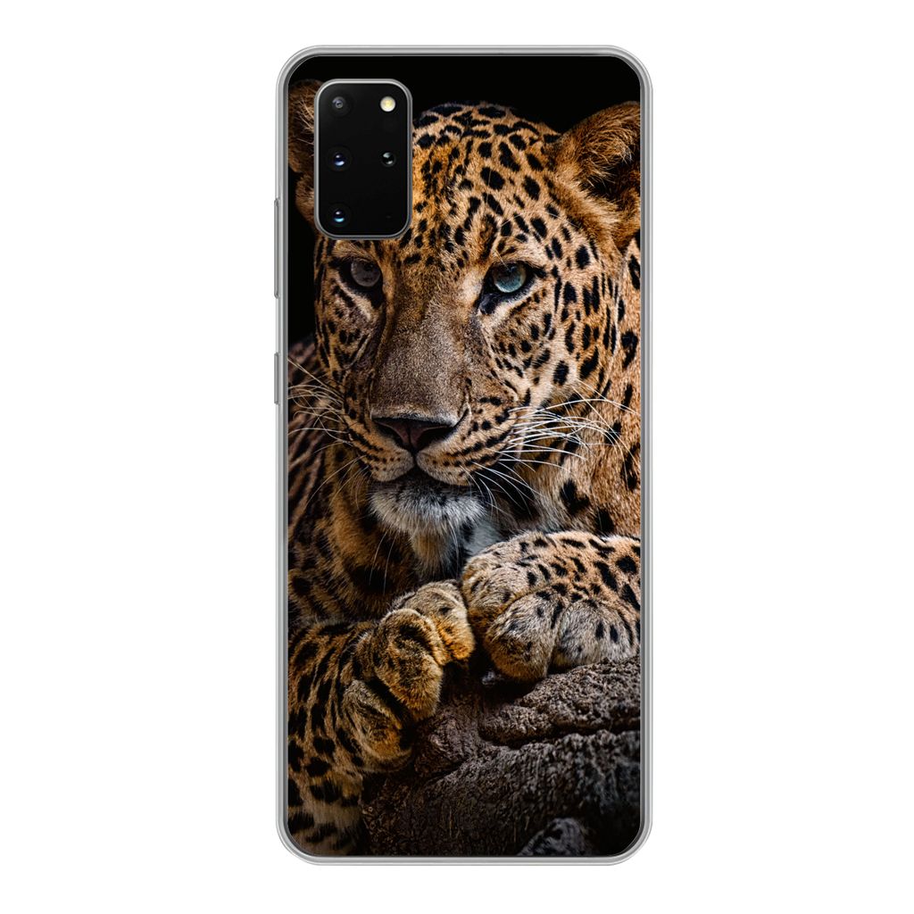 MuchoWow Handyhülle Schutzhülle Hülle für Samsung Galaxy S20 Plus Wildtiere - Panther - Porträt - Schwarz - Tiere Silikon Softcase Handy Hü...