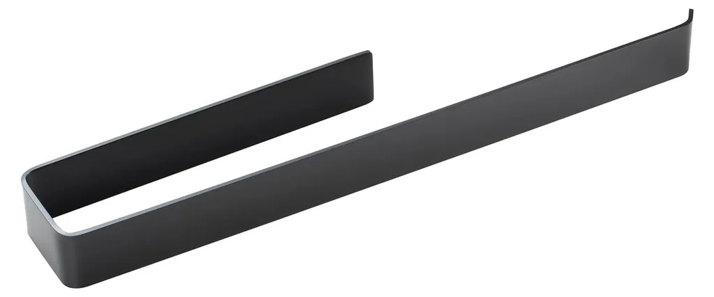 Barre à Serviettes Noir Mat 38cm - Inox Brossé - Polyvalent Bain/Cuisine