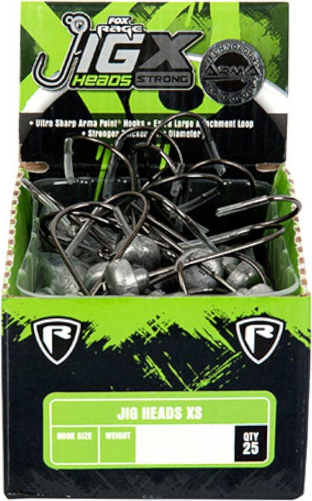 Fox Rage Jig Head X Strong Bulk - 25 Jighaken, Größe/Gewicht:Gr. 6/0 / 10g