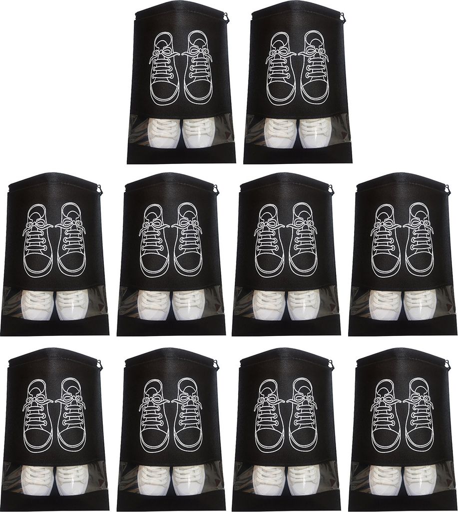10-teiliges Reiseschuh-Aufbewahrungsset mit atmungsaktivem Design für Stiefel und Schuhe, Kordelzug, multifunktionaler Organizer