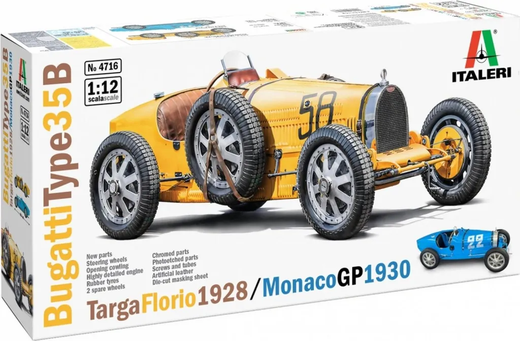 Maquette d'auto ancienne Bugatti T35B 4716 projet modélisme adulte 1:12
