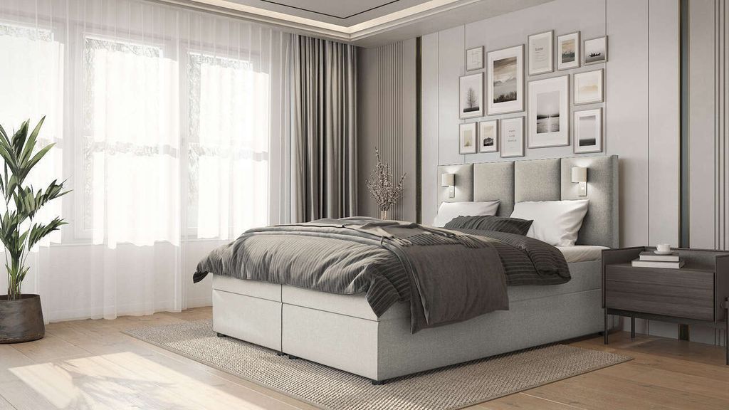 Best For Home Parma Bonellfederkern inkl. 7-Zonen Topper T-30 Boxspringbett mit Bettkasten-160x200-INARI22