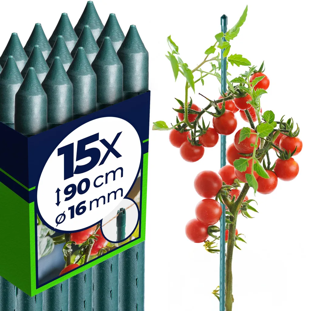 Tuteur pour Tomates Vert 90cm Résistant KADAX Lot de 15 Supports