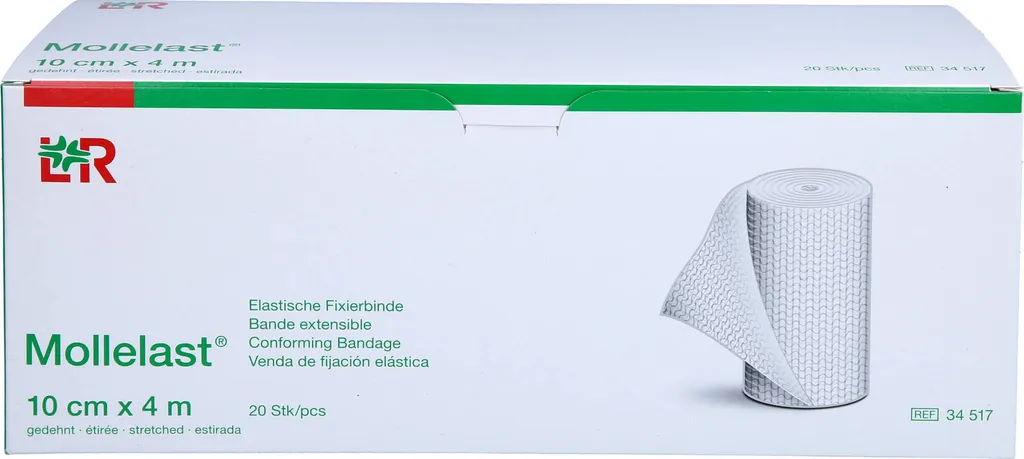20x Bende Elastiche Mollelast 10cm x 4m - Kit Pronto Soccorso Casa