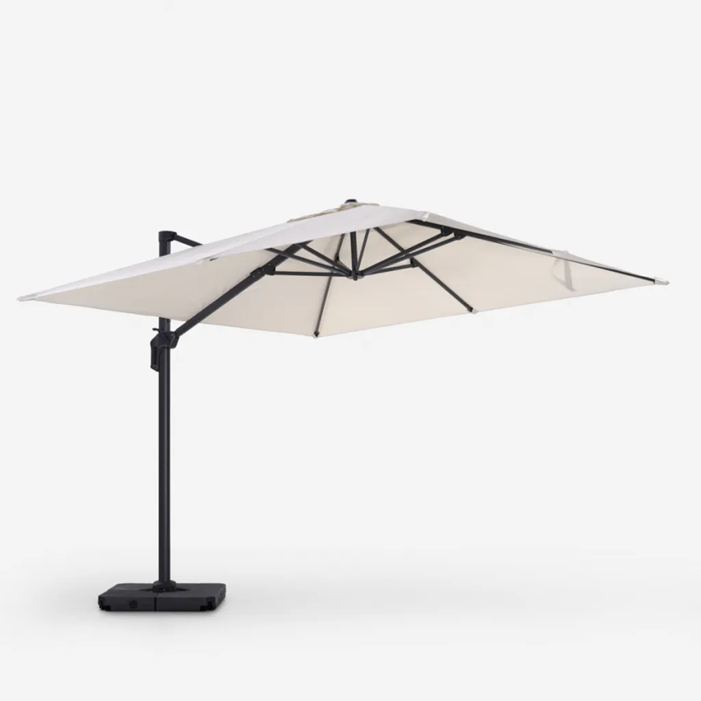 Parasol 3x3 Jardin Waikiki - Parasol Déporté Carré en Aluminium Gris Anthracite