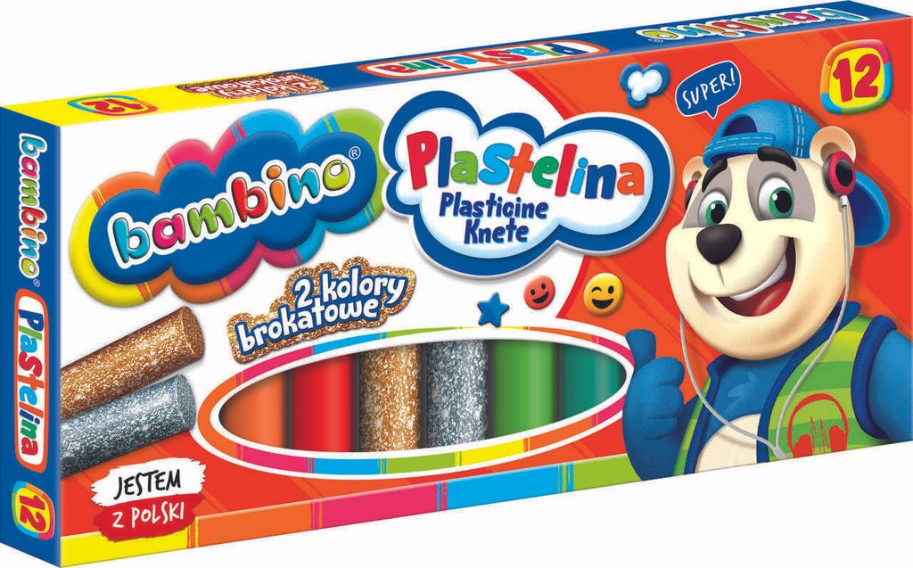 Bambino plastelína 12 farieb zlatá+strieborná Obrázok produktu 