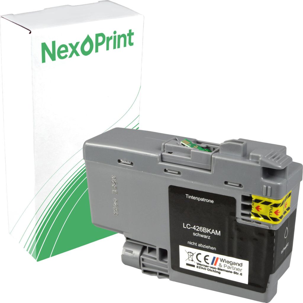 NexoPrint LC-426BK schwarz Druckerpatronen kompatibel zu Brother MFC-J 4540 DW XL MFC-J 4540 DWT Mini 19 Biz-Step ca. 3000 Seiten