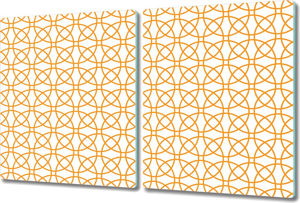 Glas-Herdabdeckplatte Glaskeramikkochfeld-Abdeckung Spritzschutz - 2x 40x52 cm - Chevron Grau Modern