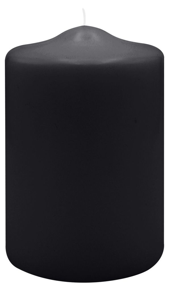 Spitzkopf Stumpen Kerzen Schwarz 15 x Ø 10 cm, 6 Stück
