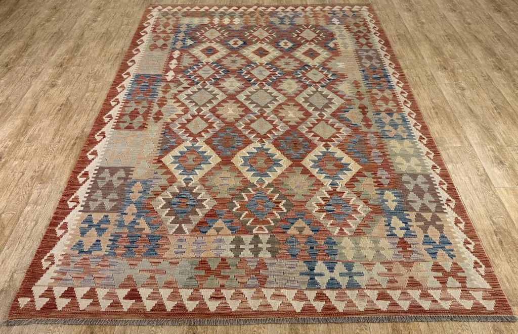 Teppich KELIM ORIGINAL | Farbe: Multi; Größe: 200x299 cm | strapazierfähig und leicht zu reinigen | Wohnzimmer | Schlafzimmer