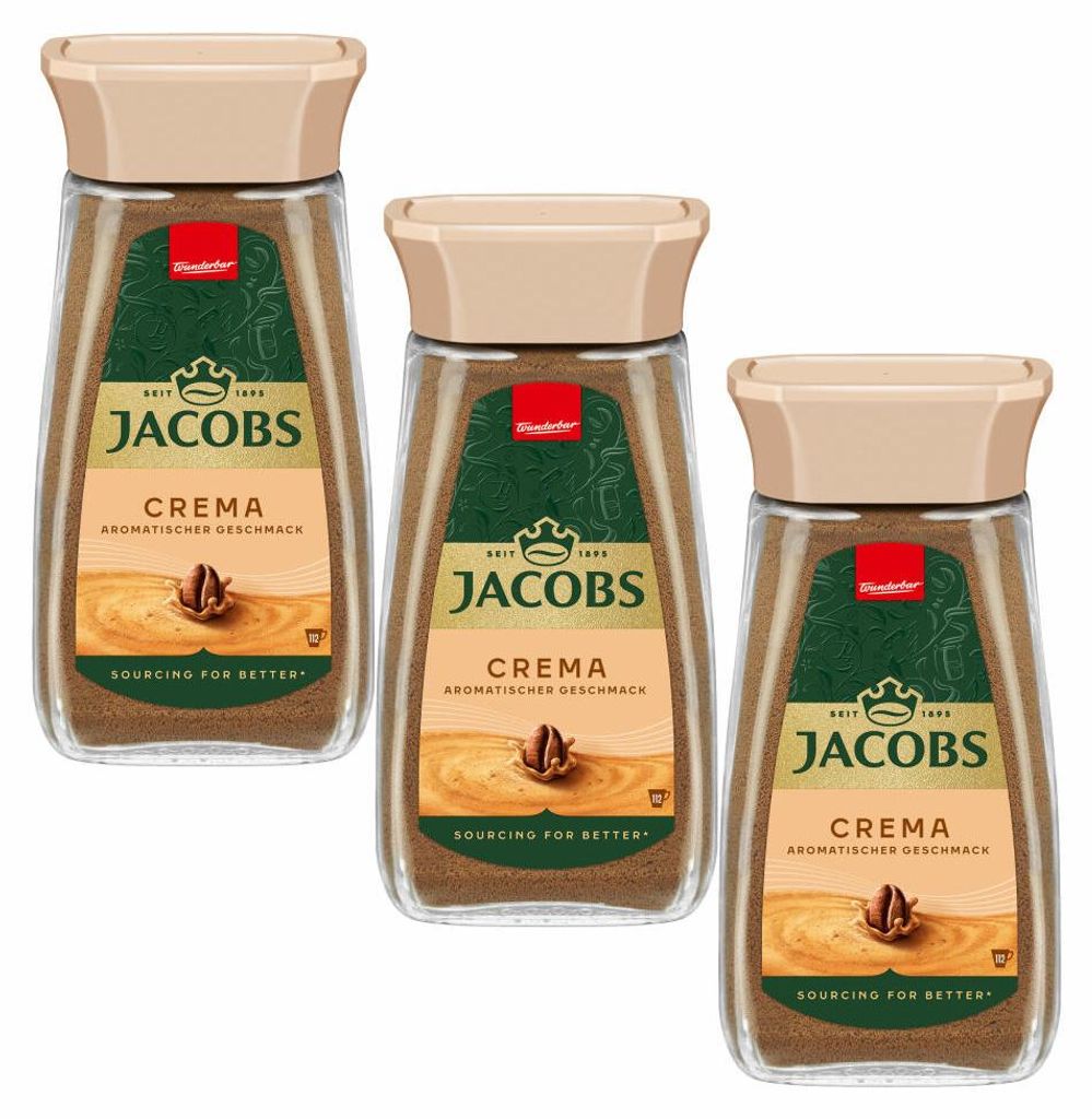 Jacobs Crema, café soluble, café instantané, en pot, 3 x Image du produit 