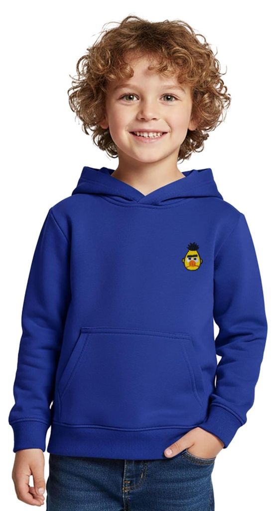 Spreadshirt Sesamstraße Bert Als Stickmotiv Kinder Premium Hoodie, 122/128 (6 Jahre), Royalblau