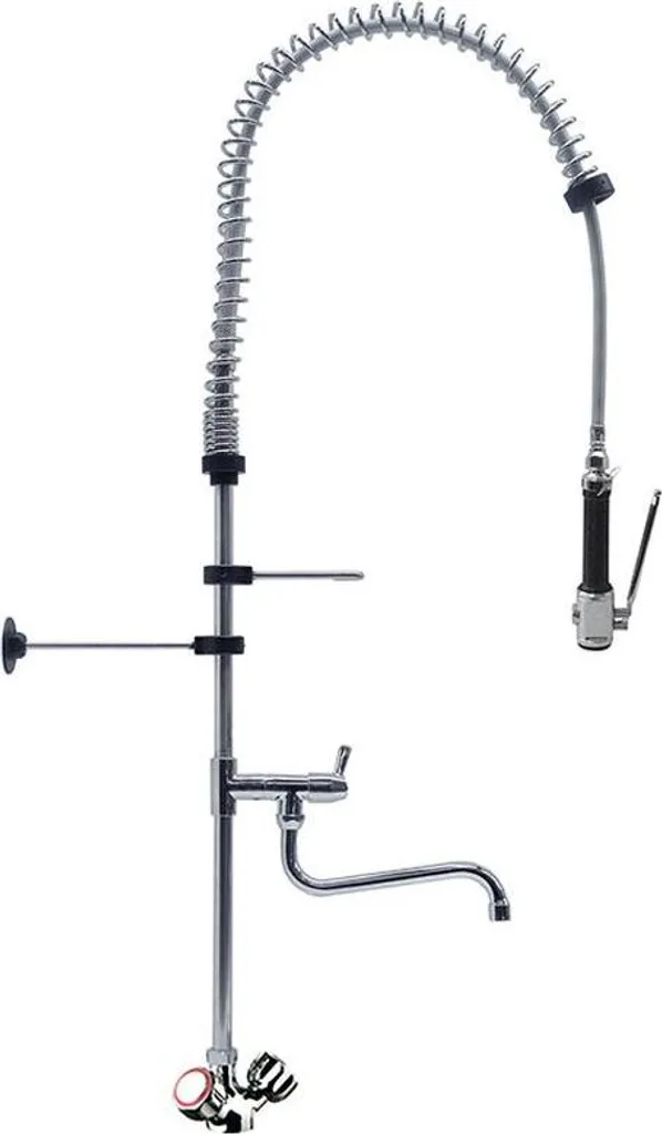 Douche monobloc avec prérinçage et robinet pivotant 1200 mm - Inox