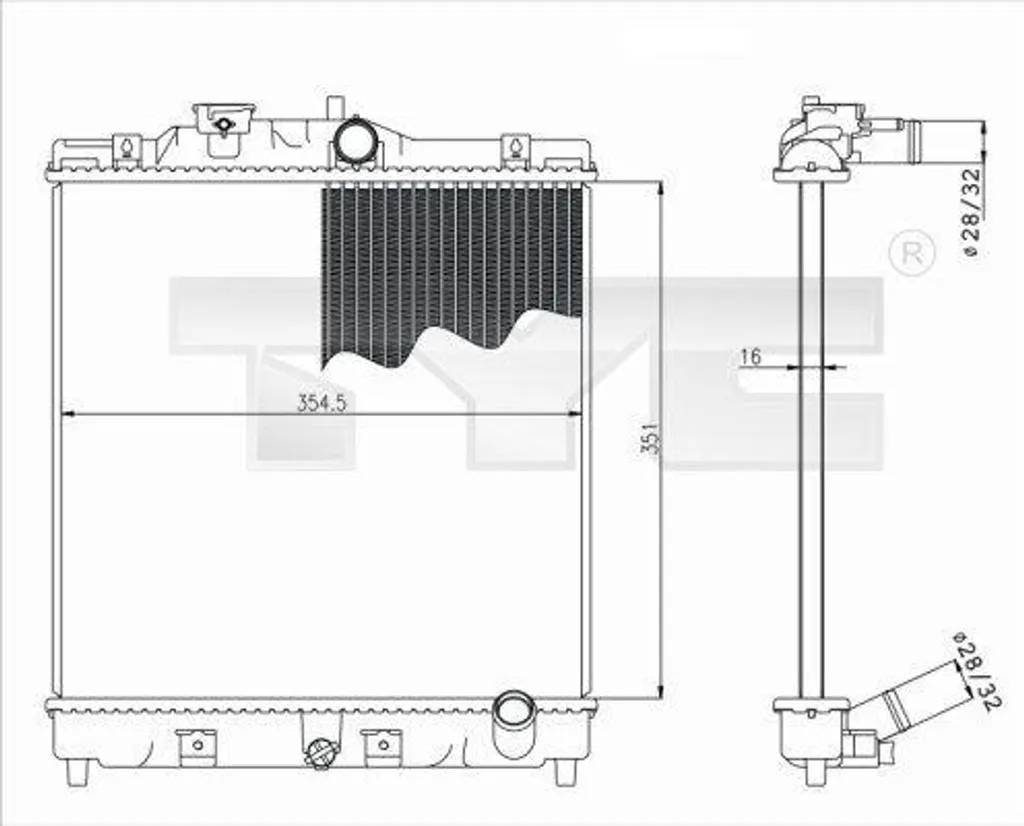 TYC 712-0052 Radiateur moteur OE 19010P07024 pour Civic CRX et HR-V