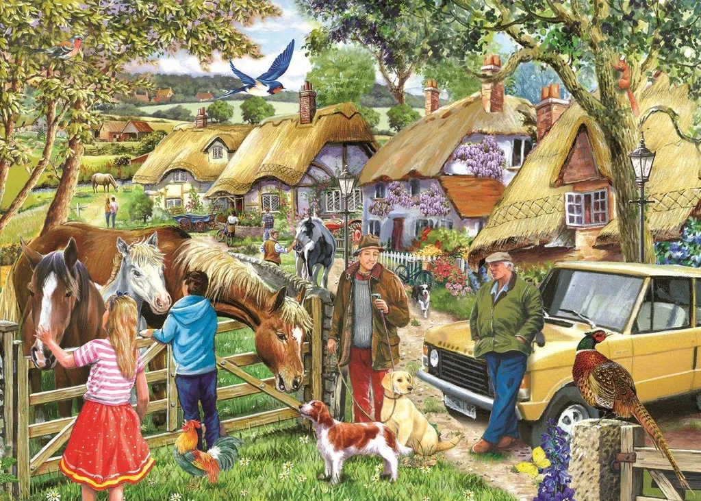 Puzzle 500 grandes pièces House of Puzzles Chevaux et Chiens