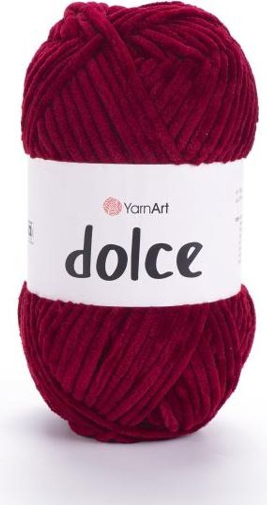 YarnArt Dolce Wolle 752 Bordo - Weich, 100% Polyester, 120m/100g, Ideal für Kindertextilien