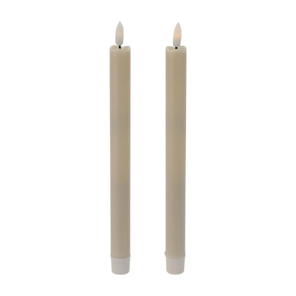 Candele a Batteria 25 cm - Vera Cera con Timer - Niente Fumo o Macchie