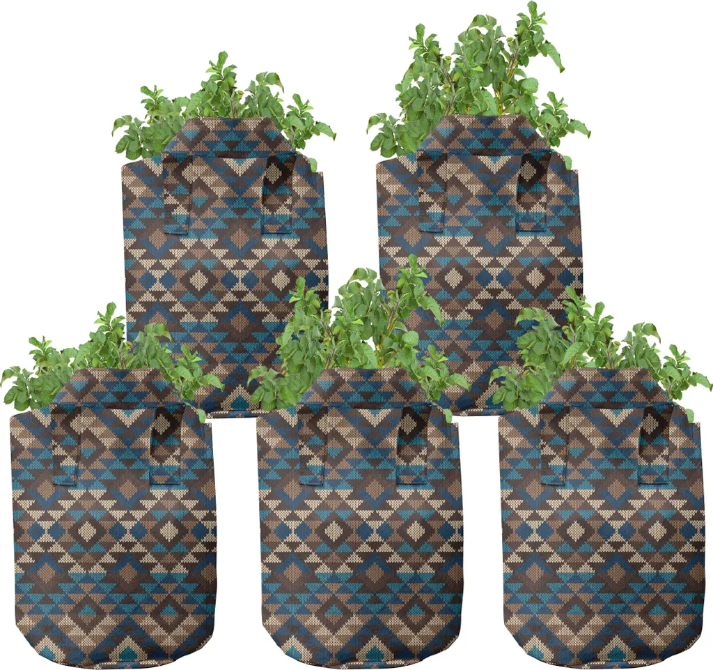 Lot de 5 Pots de Fleurs en Textile pour Balcon et Potager Urbain 19L