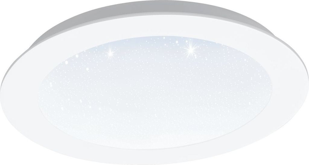 EGLO LED Einbaustrahler Fiobbo, Ø 22,5 cm, Stahl in weiß, Kunststoff Leuchtfläche mit Kristalleffekt, Einbauleuchte flach, Einbautiefe 50mm, war...
