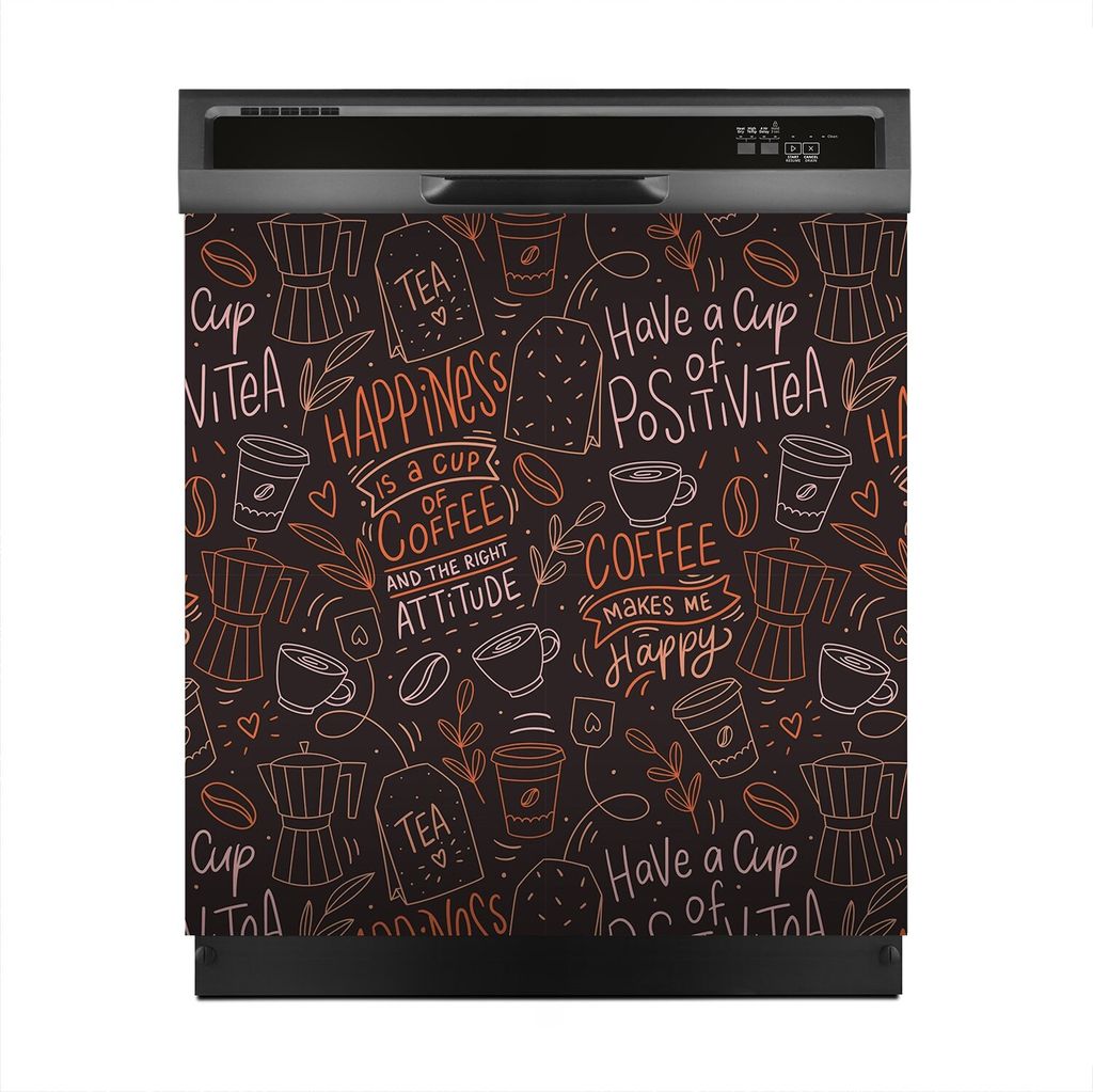 Aufkleber sticker 60x60 cm Dekorative folie Spülmaschine - Tee und Kaffee