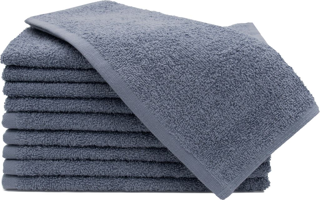 Gästehandtücher 10er Set, Baumwolle, 30x50 cm, grau Produktbild 