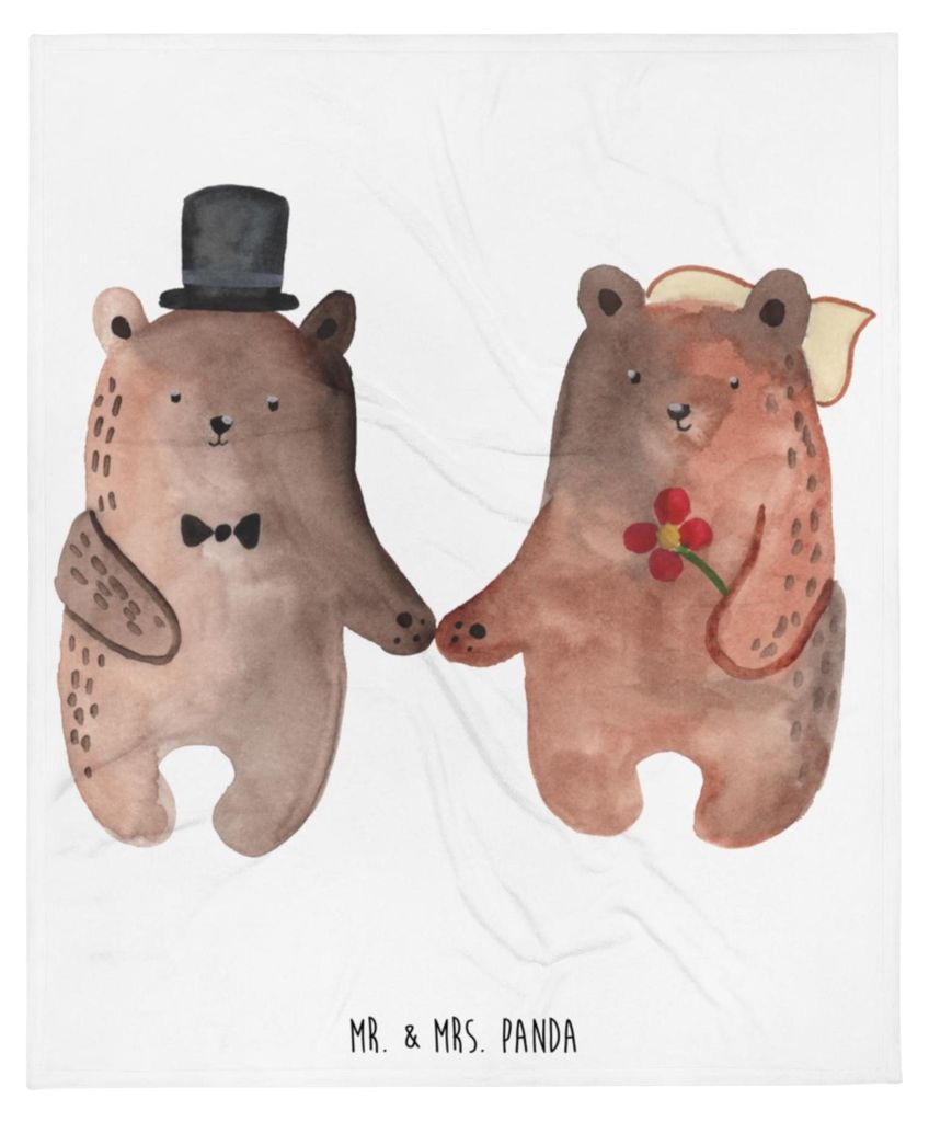 Mr. & Mrs. Panda Plaid Bär Heirat - Weiß - Geschenk, Bettdecke, Tagesdecke, Teddy, Verheiratet Heirate Hochzeit Hochzeitsgeschenk Hochzeitspaar, ...