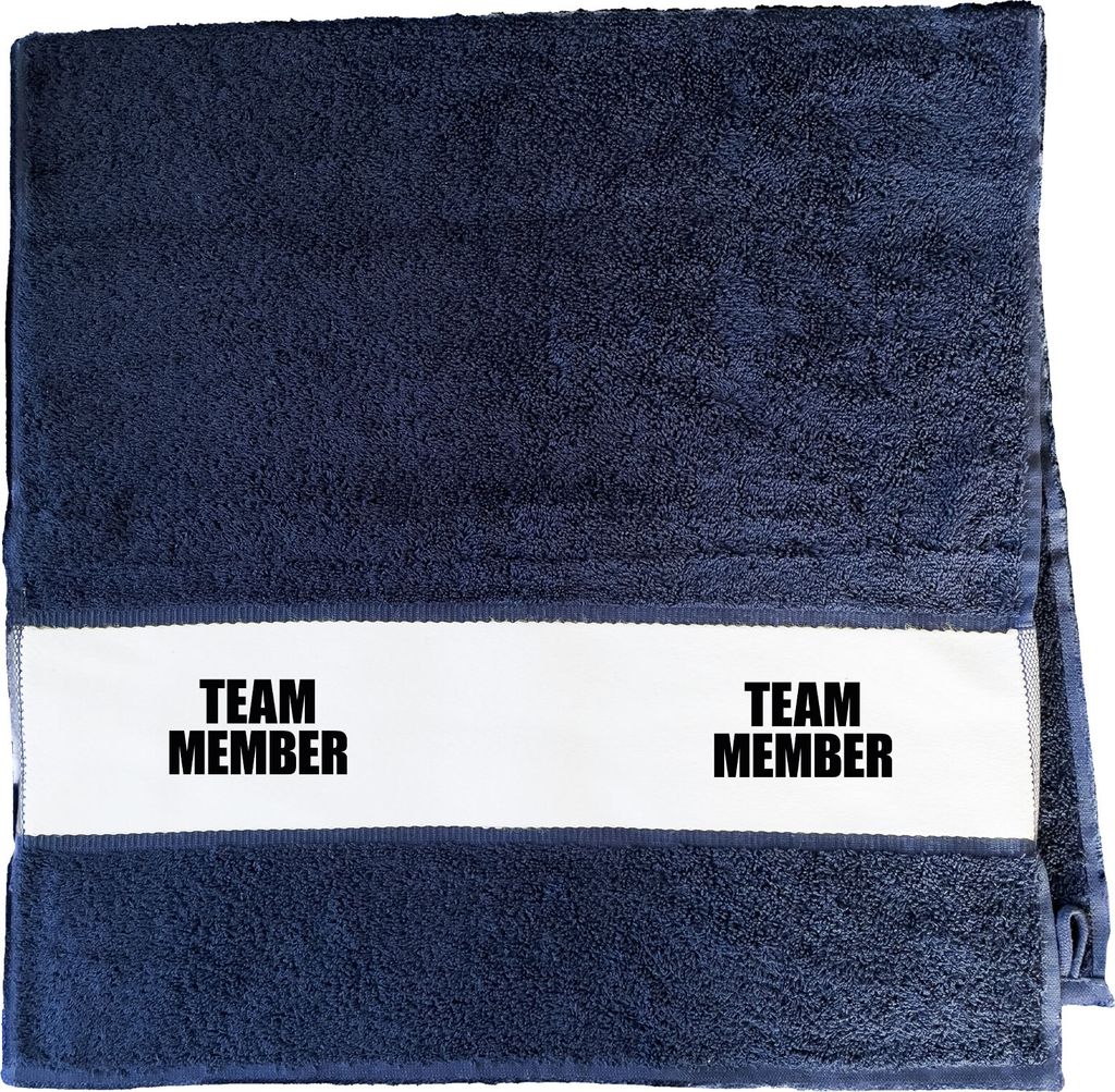 Huuraa Handtuch Team Member Schriftzug 50x100cm French Navy Baumwolle Handtuch Geschenkidee