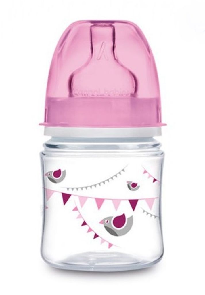 Canpol Babies Anti-Kolik-Flasche mit weitem Mund, 120 ml - rosa