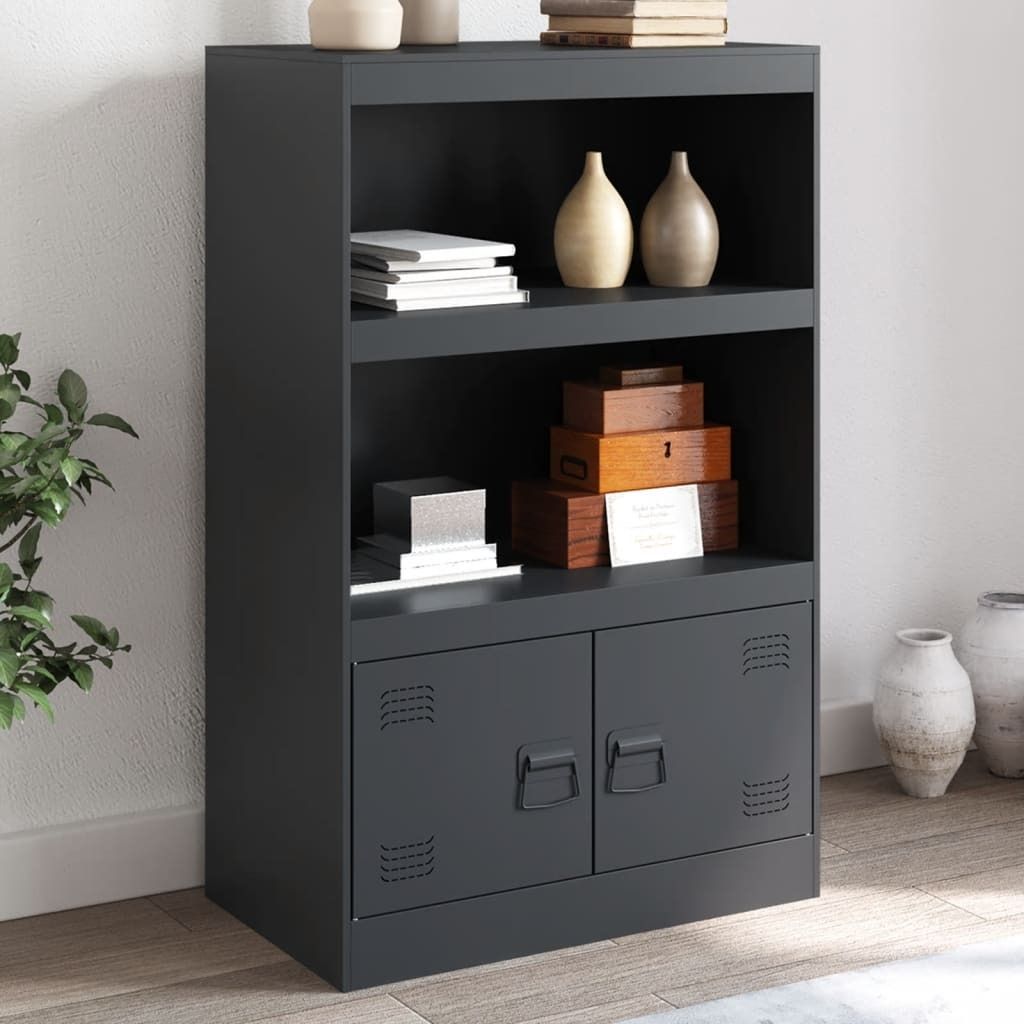 Möbel Sideboard Anthrazit 67x39x107 cm Stahl - Kommoden 841669