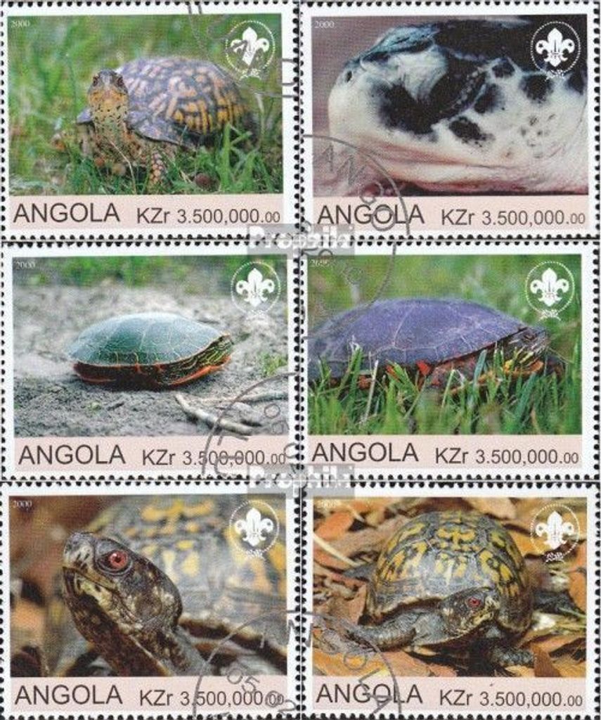Briefmarken Angola 2000 Mi 2000SKa-2000SKf die Legalität dieser Ausg. ist ungeklärt gestempelt Schildkröten