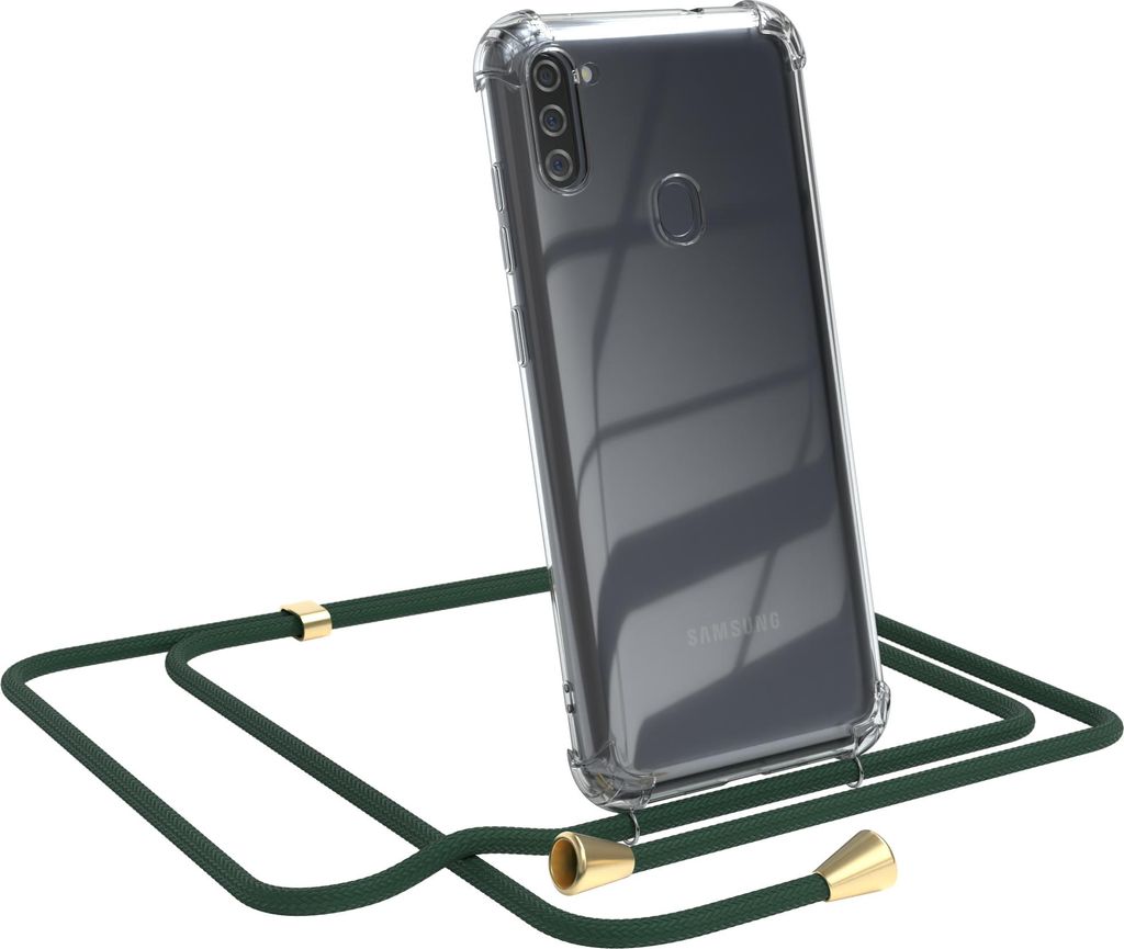 EAZY CASE Handykette mit Hülle für Samsung Galaxy M11 Backcover Handykette, zum Umhängen in Grün