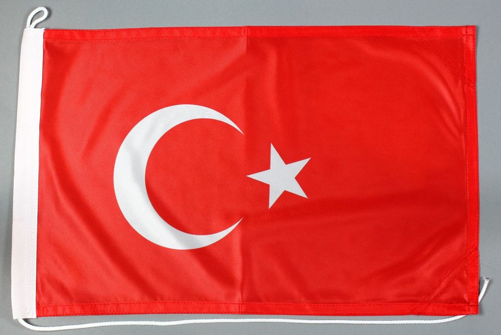 Bootsflagge Türkei 30x45 cm Motorradflagge Bootsfahne Produktbild 