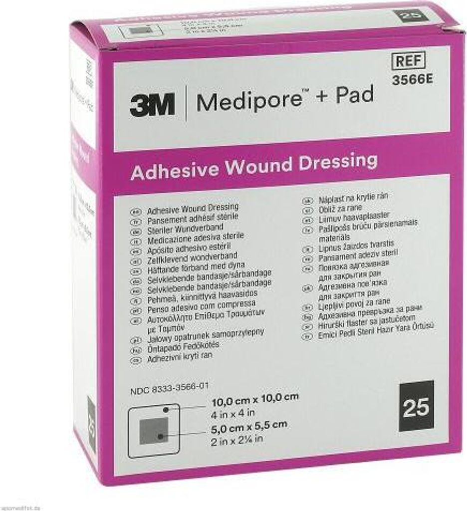 3M™ Medipore™ + Pad,Verbandgröße: 10 cm x 10 cm | Packung Produktbild 