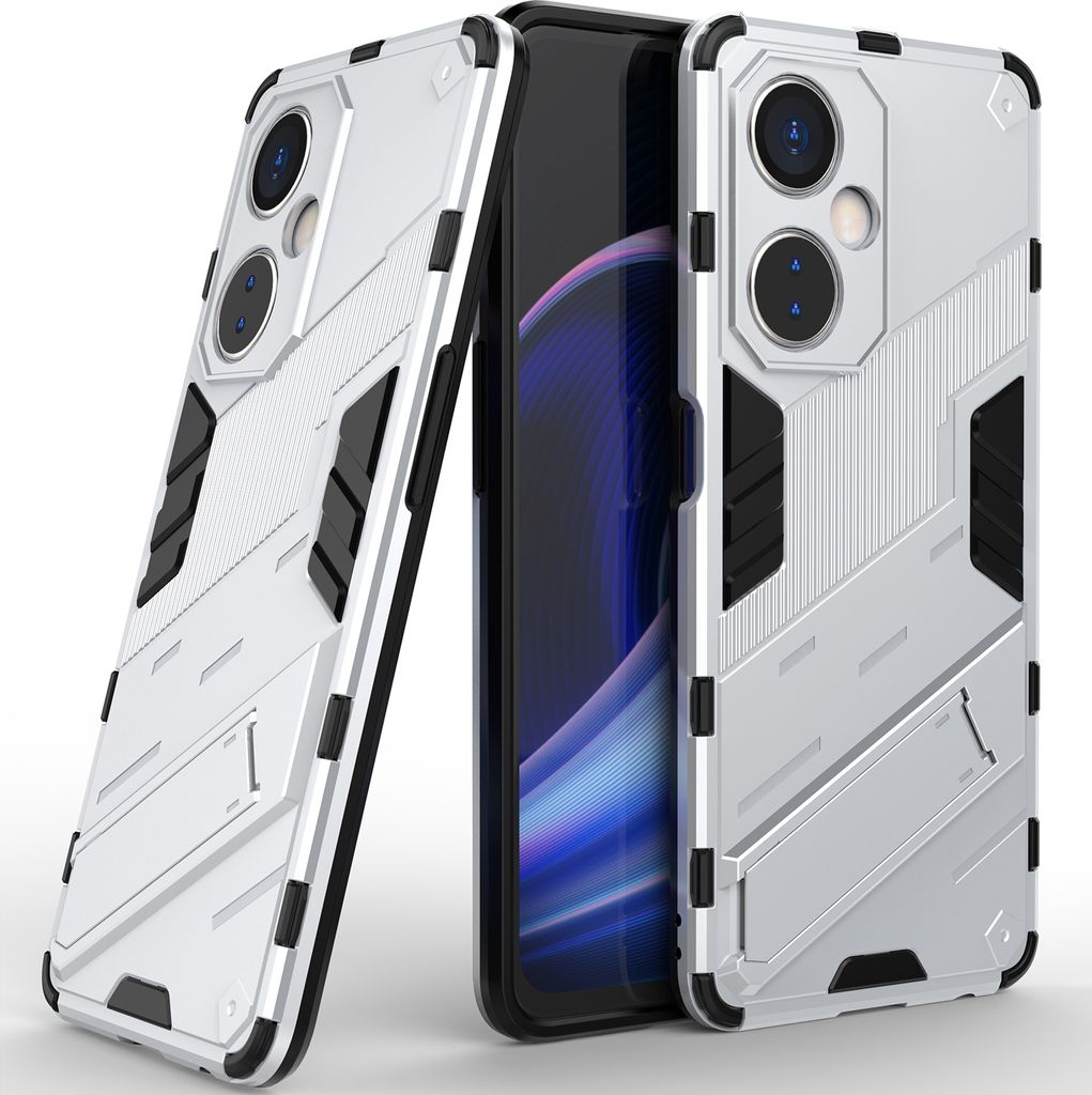 Armor Hülle für OnePlus Nord CE 3 Lite /Nord N30, Hybrid PC TPU Bumper Stoßfestes Schutzhülle mit Standfunktion Orange