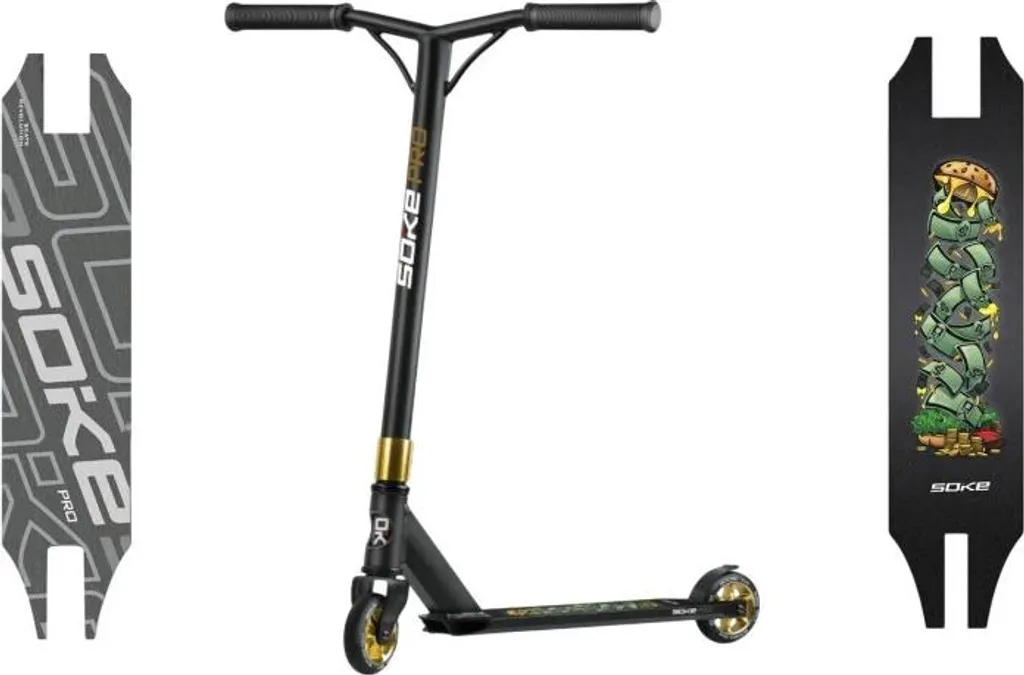 Trottinette Freestyle Pro pour Skatepark SOKE PRO Couleur Or Brillant