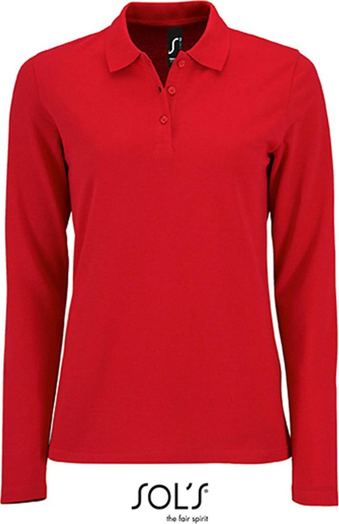 SOLs 02083 | Damen Long-Sleeve Piqué Polo Shirt Perfect - Farbe: Red - Größe: 3XL