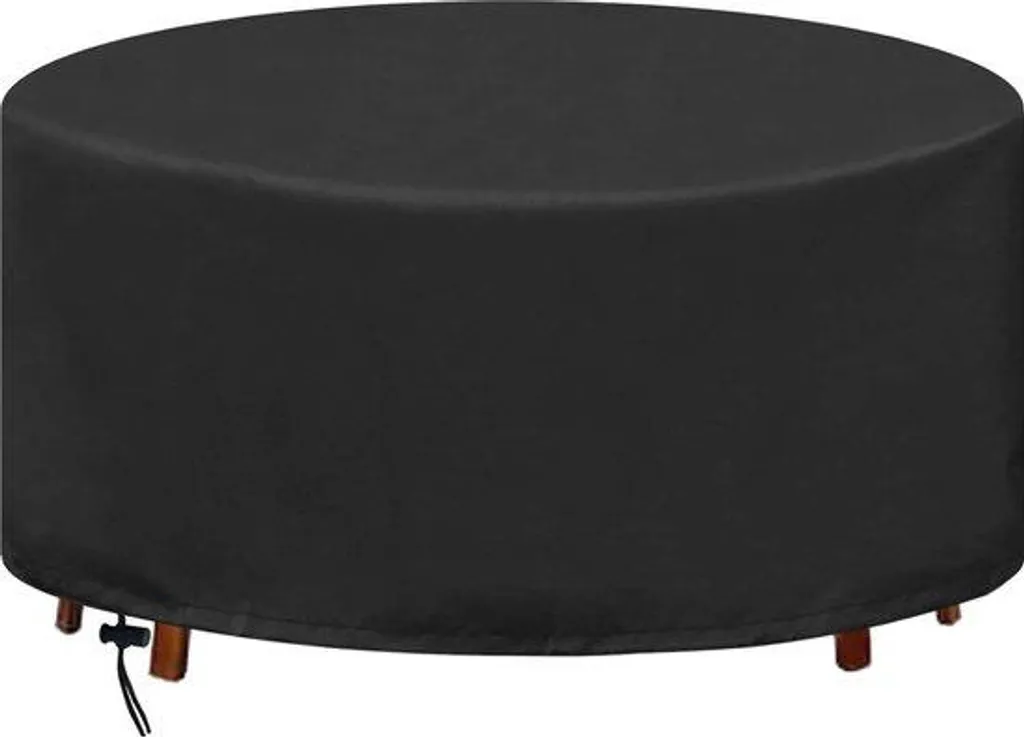 Housse de table jardin ronde imperméable Ø 128 cm anti-UV noire