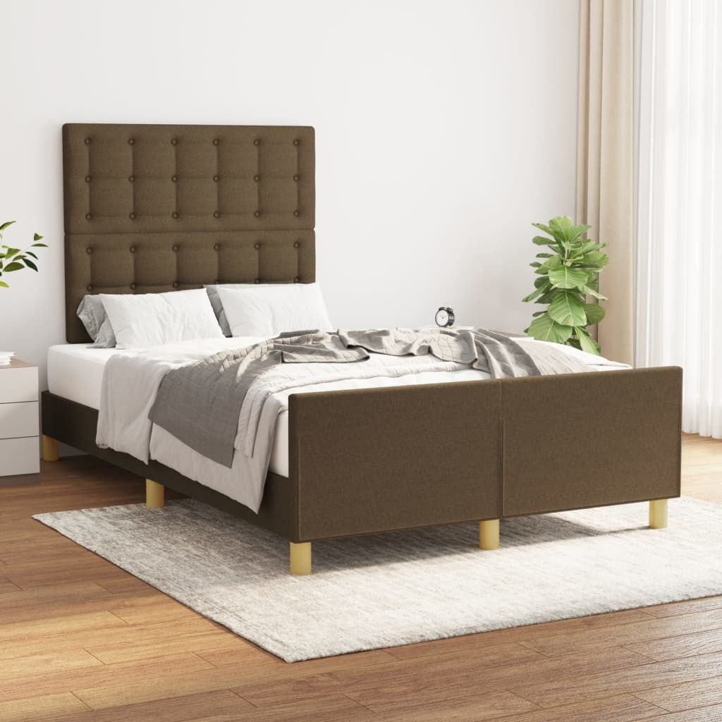 Maison Exclusive - Bettgestell ohne Matratze Dunkelbraun 120x200 cm Stoff