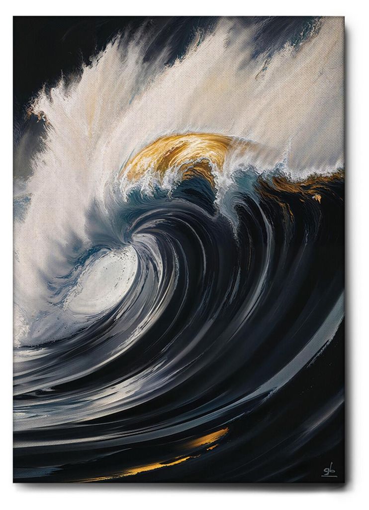 Giallobus - 31 - Die große goldene Welle - Giallobus - 70L x 100W cm - Bild - Leinwand mit Standardrahmen