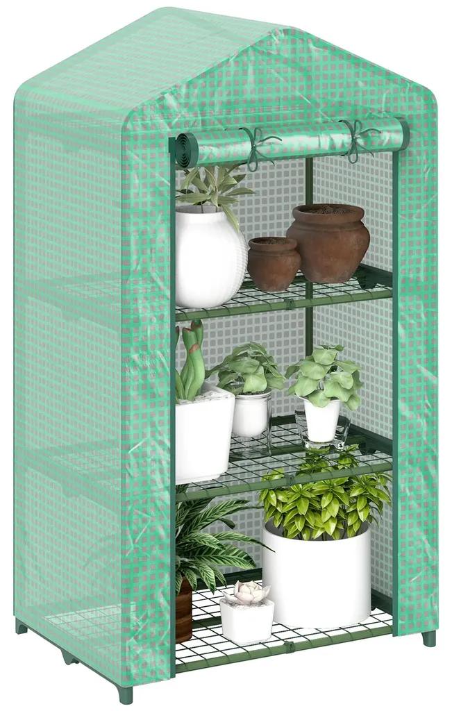 Serre de jardin à niveaux multiples et revêtement anti-UV vert renforcé