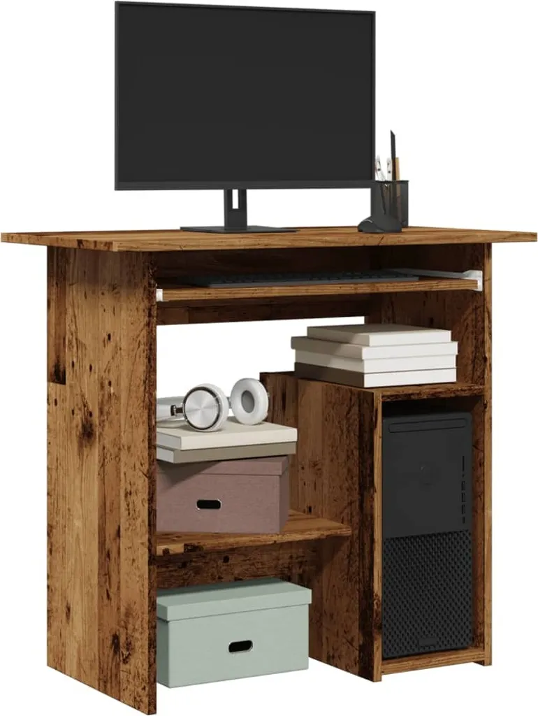 Maison Exclusive - Scrivania effetto legno antico 80x45x74 cm Materiale ligneo