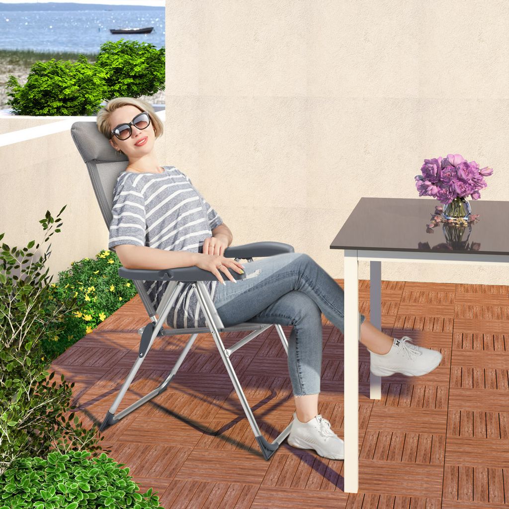 CASARIA® Gartenstühle 2er Set Klappbar 7-fach Verstellbar Produktbild 9